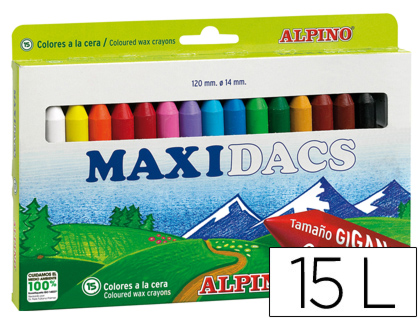 15 lápices de cera Alpino Maxidacs